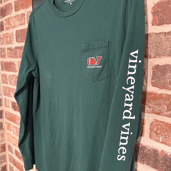Vineyard Vines Other - Vineyard Vines Forest Green football Long-Sleeve Pocket Tee with Sleeve Logo